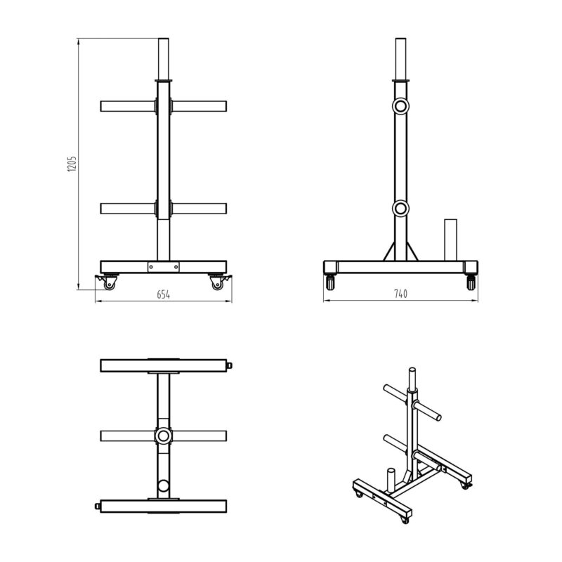 Primal Pro Series Bumper Plate Rack with Wheels - Image 3