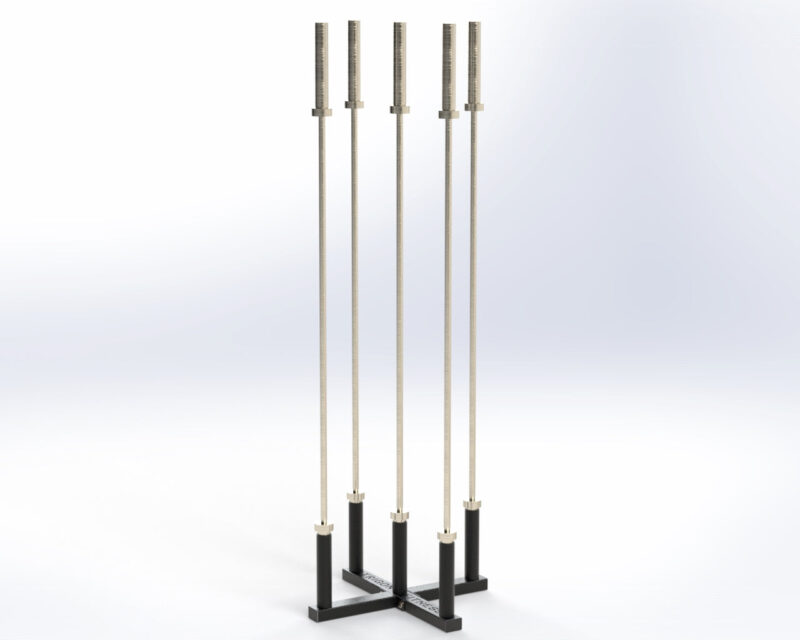 Trigon Vertical Olympic Bar X Holder (Holds 5 Bars)