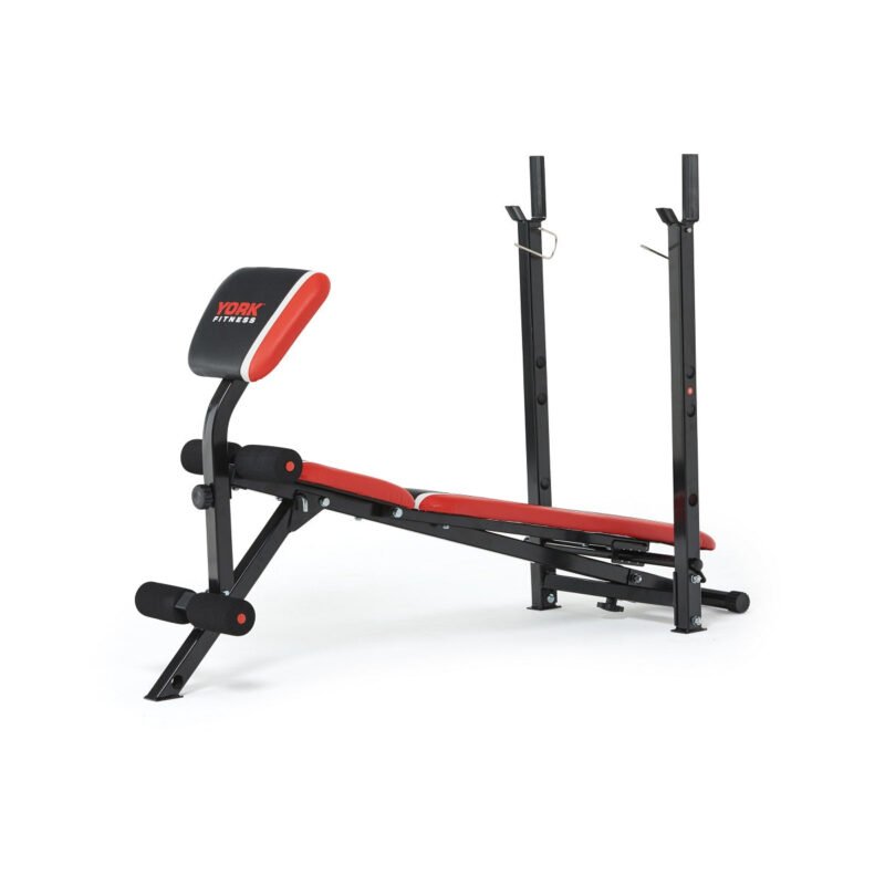 York Warrior 2 in 1 Folding Barbell & Ab Bench with Curl - Image 4