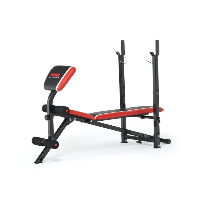 York Warrior 2 in 1 Folding Barbell & Ab Bench with Curl - Image 3